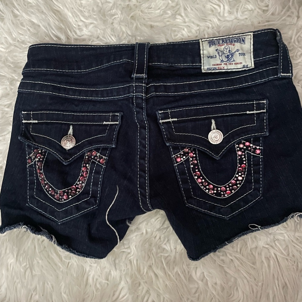 True Religion Dark Blue Denim Shorts
